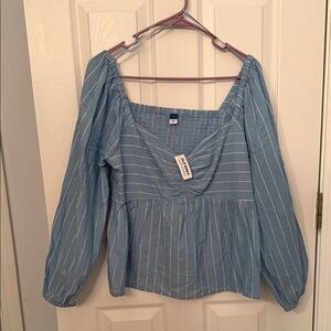 Old Navy Blue Striped Women's Top